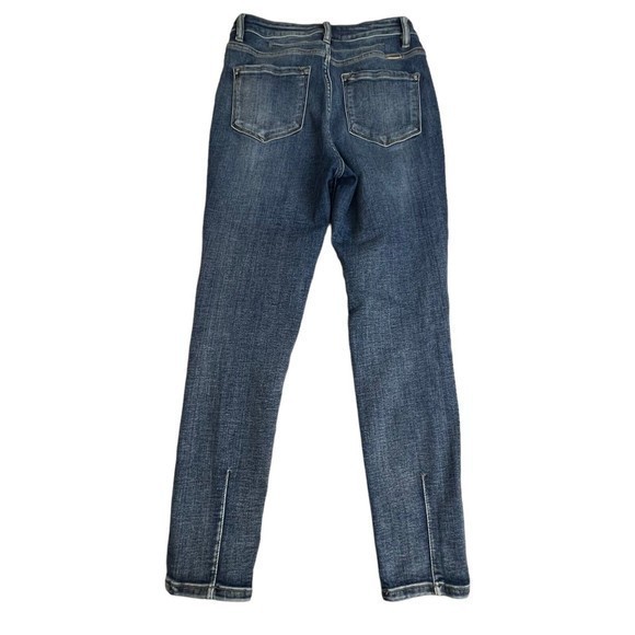 Kancan Womens Medium Wash‎ High Rise Distressed Seam Detail Skinny Jeans Size 28 - Picture 3 of 8